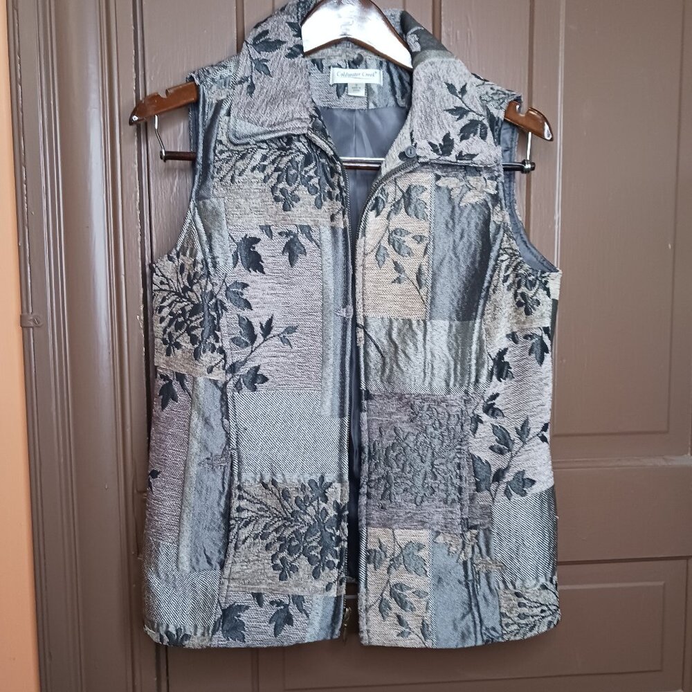 Vintage Coldwater Creek Patchwork Tapestry Vest Women's size S
